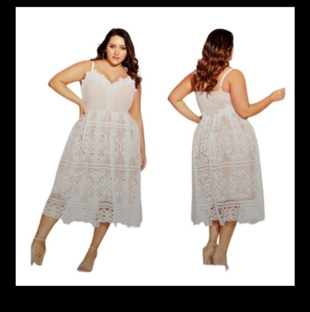 NEW City Chic Fancy Free Midi Dress in (Pink) Musk/Nude Sze XXL/24 Wedding Guest